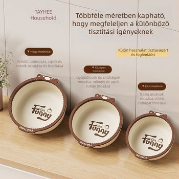 Műanyag gyerek mosdóedény arc- és lábmosáshoz, aranyos mackó dizájnnal