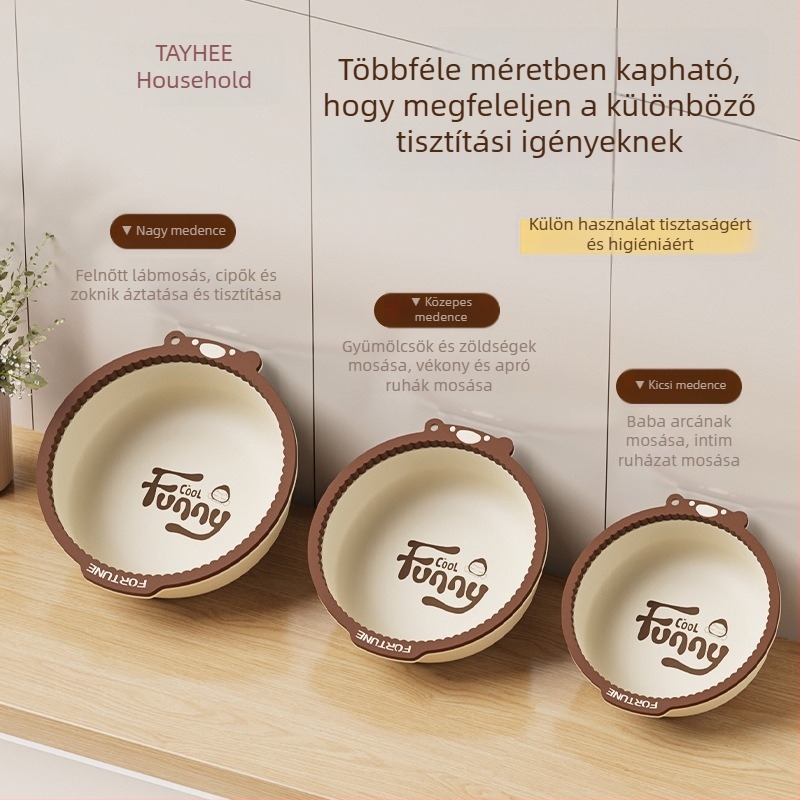 Műanyag gyerek mosdóedény arc- és lábmosáshoz, aranyos mackó dizájnnal