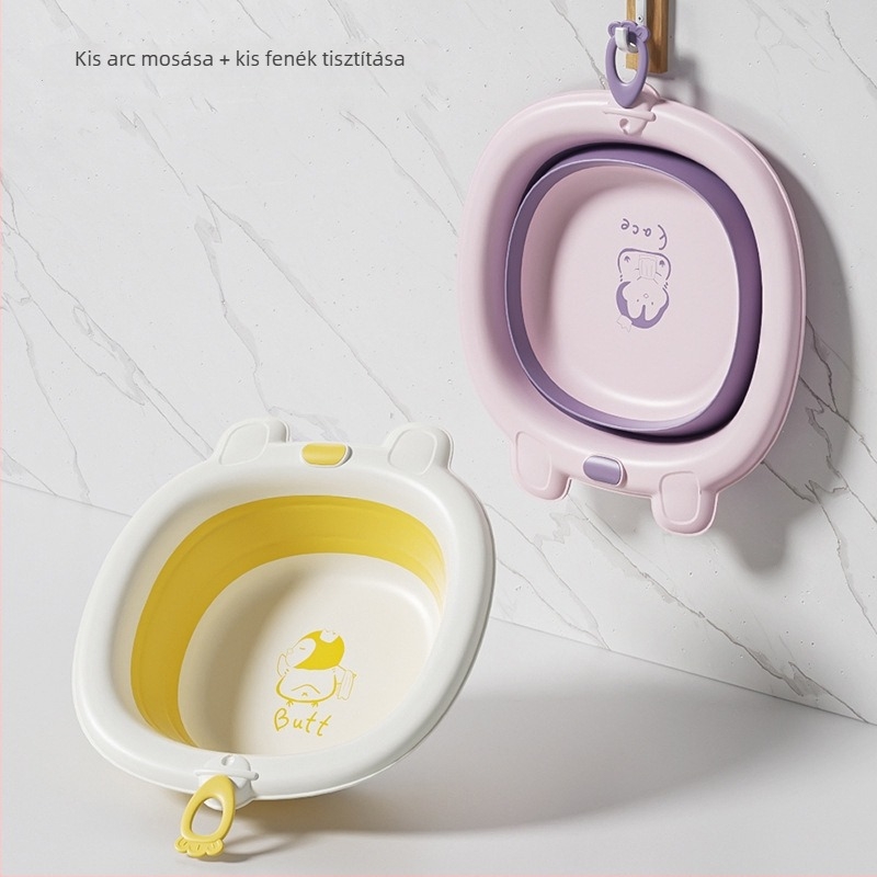 Összehajtható akasztós babafürdőedény – újszülötteknek, kompakt, hordozható