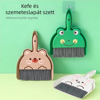 Háztartási kis seprű és porlapát készlet az asztal tisztításához, poroló kefével