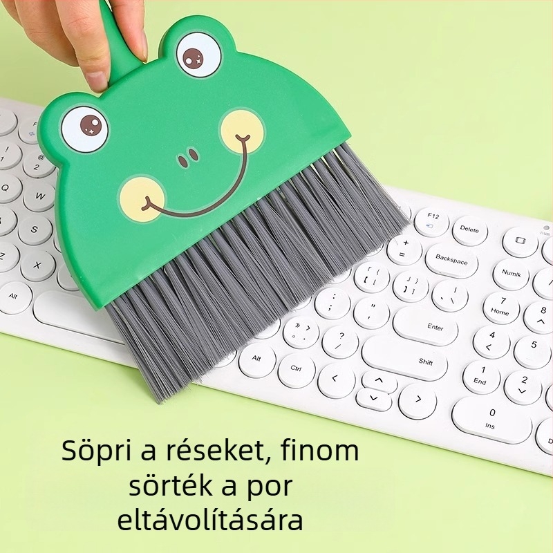 Háztartási kis seprű és porlapát készlet az asztal tisztításához, poroló kefével