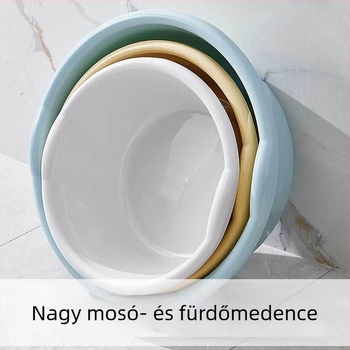Nagy kör alakú műanyag babafürdőkád mélyített belsejével, háztartási használatra