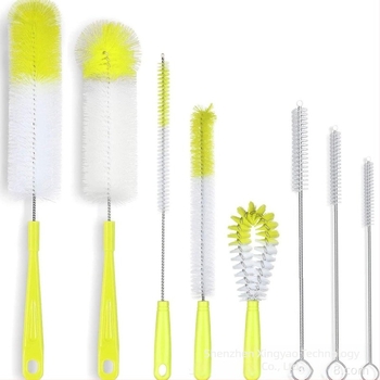 8 darabos készlet széles nyakú üveg- és cumisüveg tisztító kefék