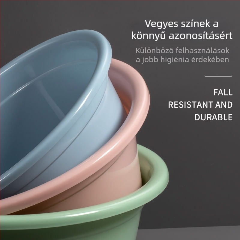 Kerek, vastagított műanyag háztartási mosdó – 27 cm-ig, csecsemőre, mosás és lábápolás