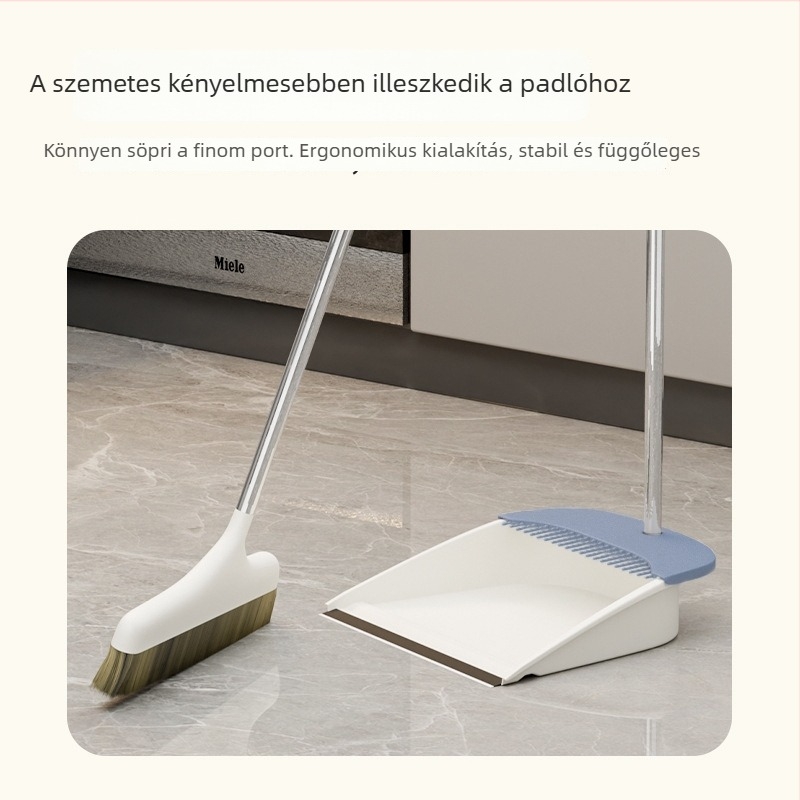 Otthoni seprű- és porlapát készlet tapadásmentes fejjel, amely nem ragadja a szőrszálakat