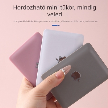 Kreatív mini laptop alakú tükör, hordozható, összecsukható sminktükör az asztalhoz
