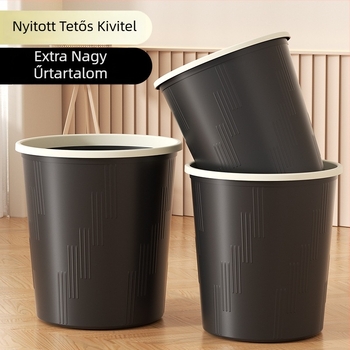 Műanyag szemetes, 8 literes, hengeres, fedél nélküli, otthoni használatra — nyomógyűrűvel és szag elleni funkcióval