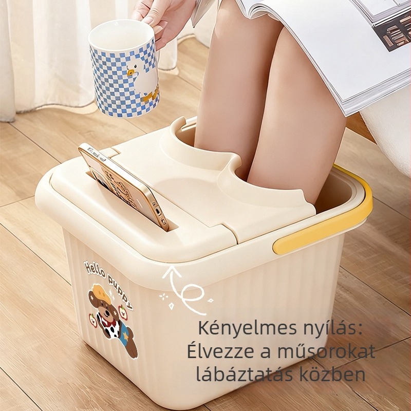 Otthoni lábáztatótál aranyos dizájnnal, mély és hőmegtartó, lábak áztatásához