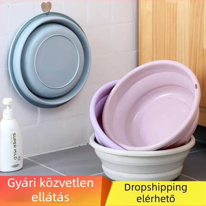 Összecsukható műanyag mosóedény, 43 cm, konyhai, arc- és ruhamosáshoz