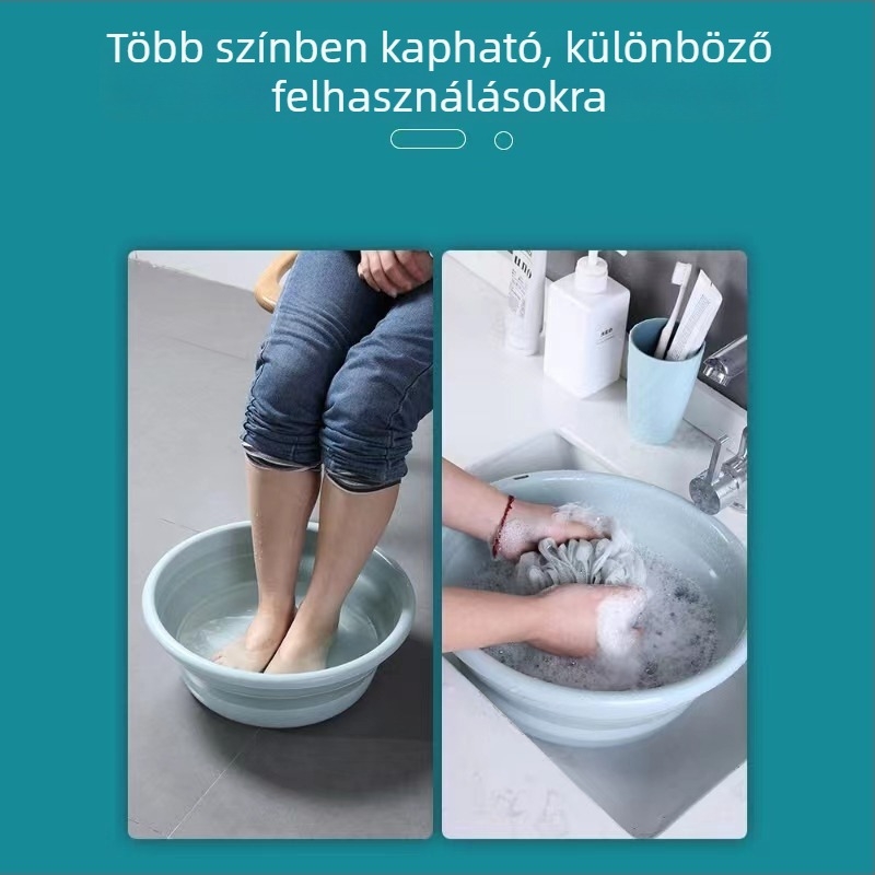 Összecsukható műanyag mosóedény, 43 cm, konyhai, arc- és ruhamosáshoz