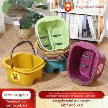 Műanyag lábfürdő négy kerékkel és görgővel, hordozható