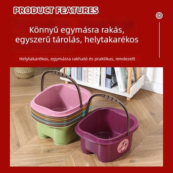 Műanyag lábfürdő négy kerékkel és görgővel, hordozható