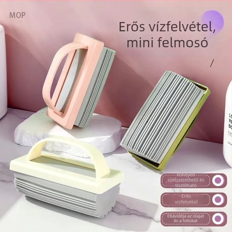 Erős, nedvszívó mini kézi mop, felületek és mosogató tisztítására, nedvszívó szivacs