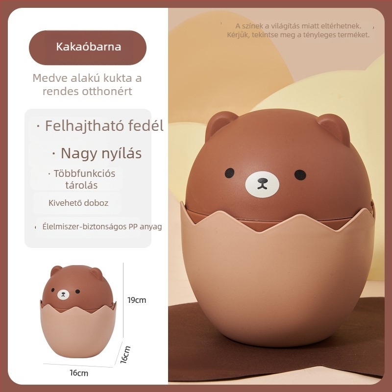 Mini asztali szemetes fedővel, kompakt hulladéktároló otthonra, irodába vagy tanuláshoz