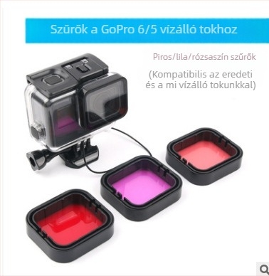GoPro HERO5/6/7 vízálló tokhoz – porvédő, színes tükrös szűrő