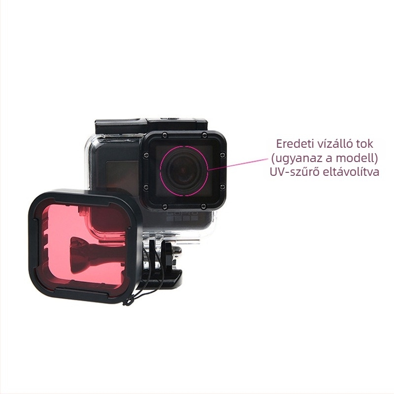 GoPro HERO5/6/7 vízálló tokhoz – porvédő, színes tükrös szűrő