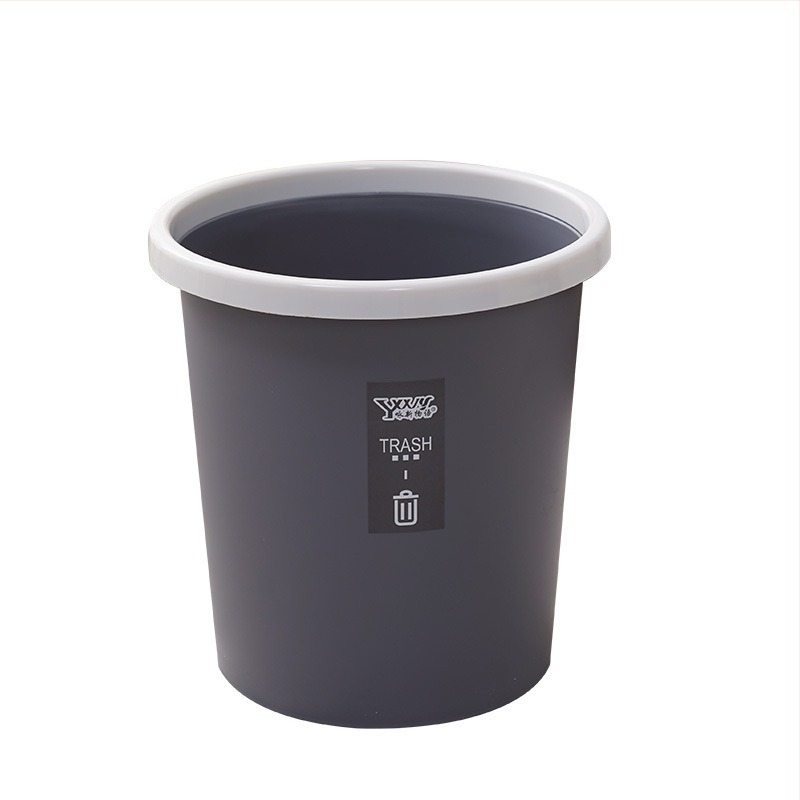 Kerek fedél nélküli műanyag szemetes, 6 L, matt felület, konyhába, fürdőszobába és irodába