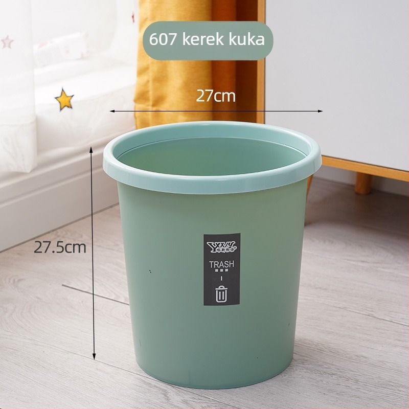Kerek fedél nélküli műanyag szemetes, 6 L, matt felület, konyhába, fürdőszobába és irodába