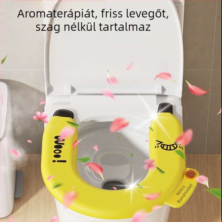 Banán alakú aromaterápiás vízálló WC-ülőpárna, U-alakú, otthoni használatra, univerzális méret