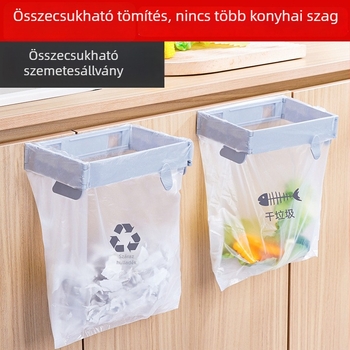 Összecsukható zacskótartó, falra szerelhető, konyha és fürdőszobai tároló