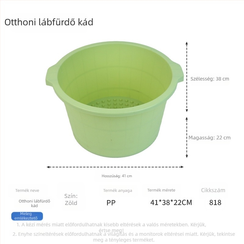 Otthoni lábfürdő vödör, magasított dizájnnal, vastag falú műanyag masszázs tál, lábáztatáshoz otthonra