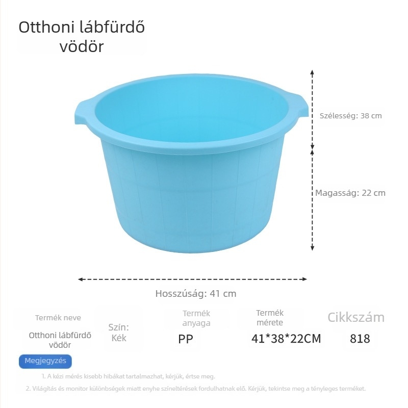 Otthoni lábfürdő vödör, magasított dizájnnal, vastag falú műanyag masszázs tál, lábáztatáshoz otthonra