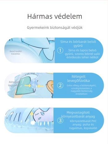 Cápaszerű úszógumi gyermekeknek és felnőtteknek, felfújható vízi játék, 60-80 cm