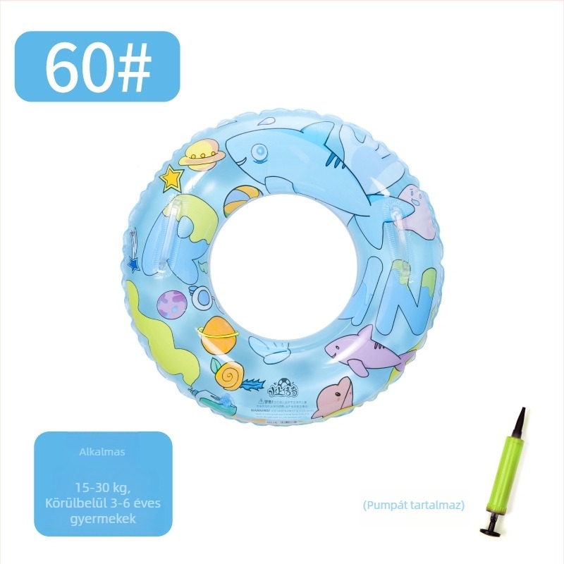 Cápaszerű úszógumi gyermekeknek és felnőtteknek, felfújható vízi játék, 60-80 cm