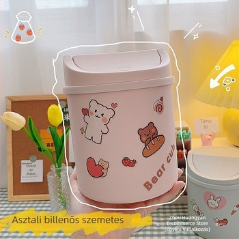 Asztali mini szemetes, fedővel, otthonra és kis irodába, skandináv stílusú tároló doboz.