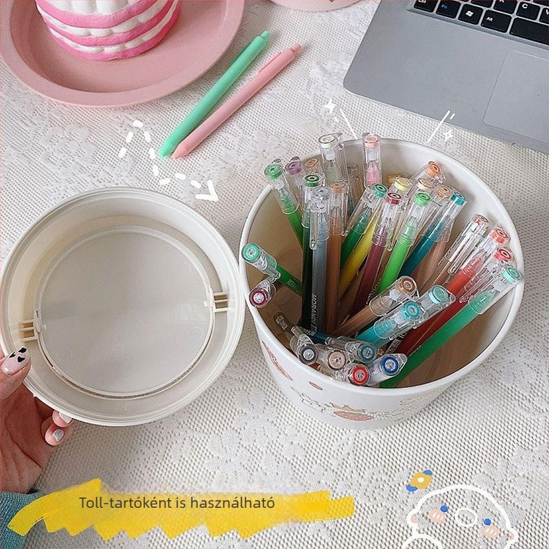 Asztali mini szemetes, fedővel, otthonra és kis irodába, skandináv stílusú tároló doboz.