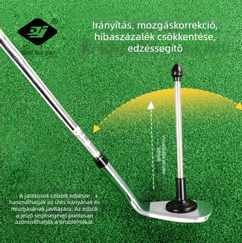 Golfütés irányának jelzője – edzőrúddal a korrekcióhoz