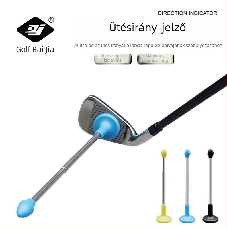 Golfütés irányának jelzője – edzőrúddal a korrekcióhoz