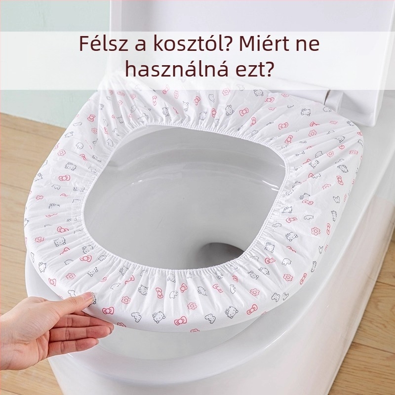 Egyszer használatos WC-ülőke fedél teljes lefedéssel – utazási kellék, tiszta és biztonságos szállodai használatra