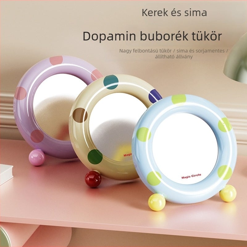 Asztali smink-tükör állítható tartóval, nagy méretű, nagy felbontású tükör, vastított polipropilén keret