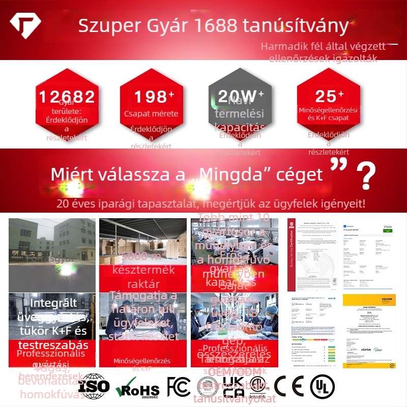 Négyzet alakú LED sminktükör 14 LED-del, Hollywood kovácsoltvas kerettel, európai stílusú, asztali okos tükör világítással