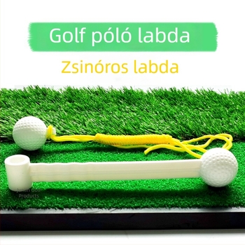 Golf edzőmatrac kiegészítőkkel: összekötő rúd a labdához, forgó labda, kötélre erősített labda, alap