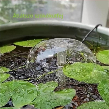 Kőbarát tóhoz készült gomba alakú szökőkút készlet: kisméretű merülőpumpa, műanyag sugárfej és bonsai-tó vízdekoráció