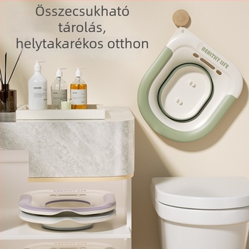 Összecsukható bidet medence szülés utáni ápoláshoz és gyógyszeres áztatáshoz, vécé-stílusú személyes higiénés medence, 40×34 cm, TPE
