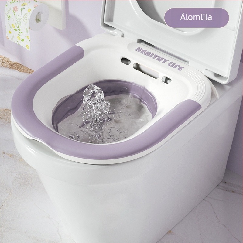 Összecsukható bidet medence szülés utáni ápoláshoz és gyógyszeres áztatáshoz, vécé-stílusú személyes higiénés medence, 40×34 cm, TPE