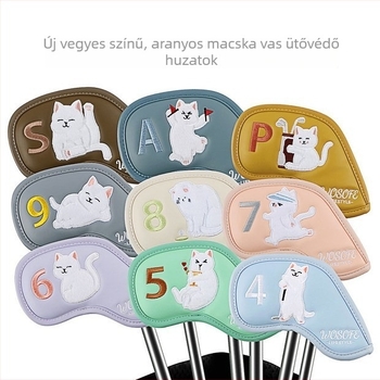 Golfütő tok karikatúra mintával, kiváló minőségű PU, kétoldalas digitális hímzéssel