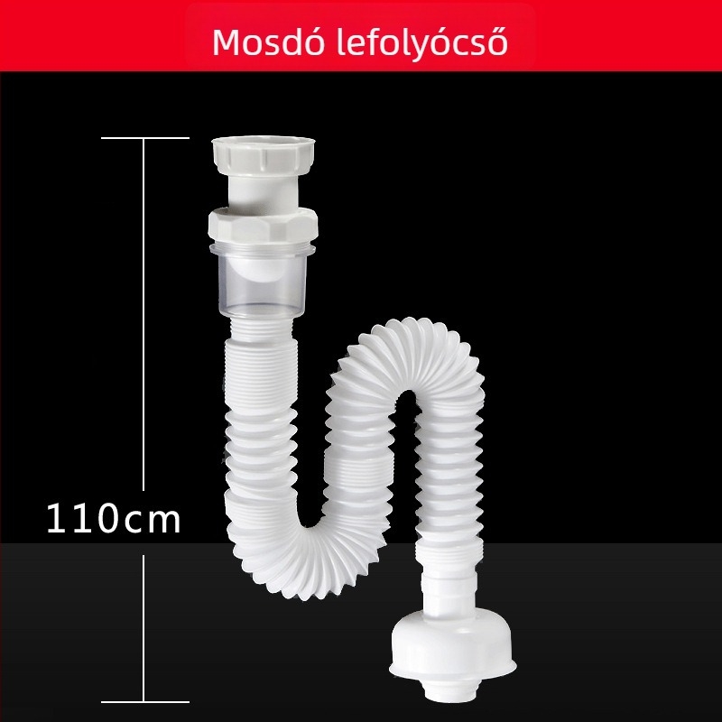 Erkély mosókonyha lefolyócső készlet, márvány mosogatóval, teljes réz lefolyó és szagtalanító kiegészítők