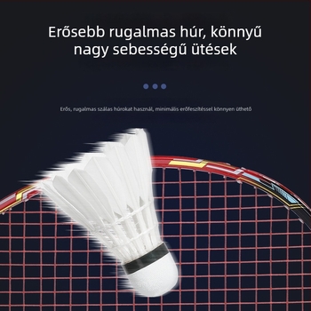 Professzionális tollaslabdaütő szénszálas anyagból, ultrakönnyű, magas rugalmasság, 5U méret, versenyekre és edzésre