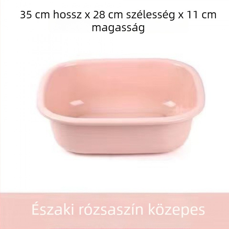 Négyzet alakú vastag műanyag mosdó – háztartási használatra, nagy mosó- és lábmosó mosogató a konyhába