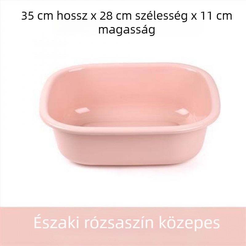 Négyzet alakú vastag műanyag mosdó – háztartási használatra, nagy mosó- és lábmosó mosogató a konyhába