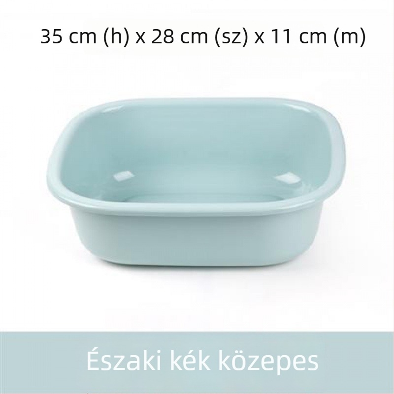 Négyzet alakú vastag műanyag mosdó – háztartási használatra, nagy mosó- és lábmosó mosogató a konyhába