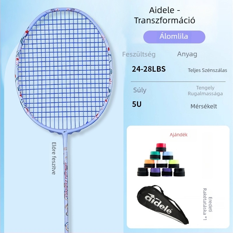 Kezdőknek szóló, egyrészes karbon badmintonütő, ultrakönnyű, stílusos és tartós felnőtteknek