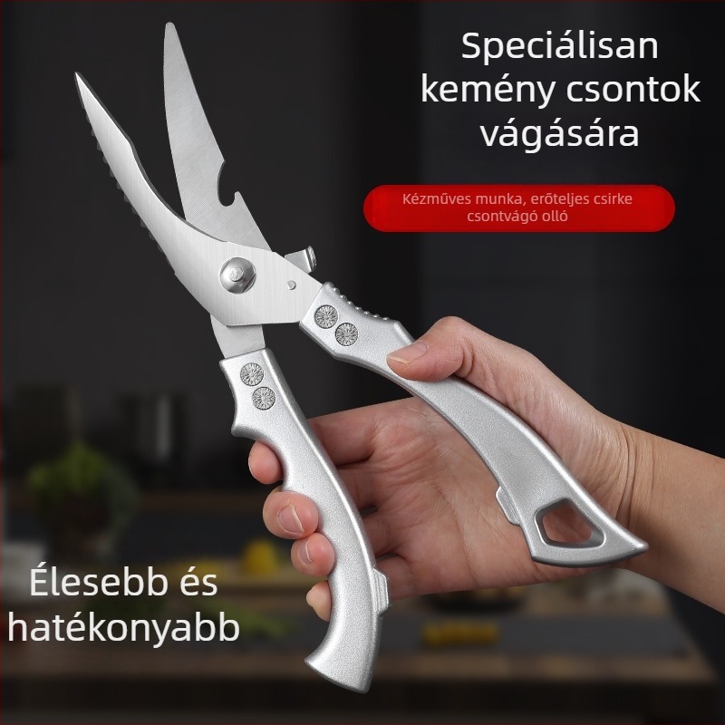 Konyhai csontolló – nagy méretű, rozsdamentes acél, többszörös funkció, csirke- és kacsa csontjainak vágásához