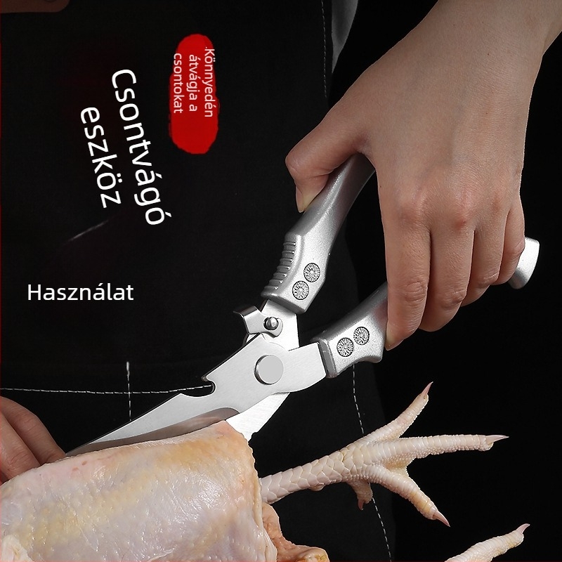 Konyhai csontolló – nagy méretű, rozsdamentes acél, többszörös funkció, csirke- és kacsa csontjainak vágásához