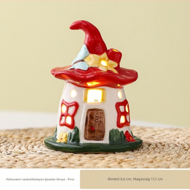 Porcelánból készült Magic House éjszakai lámpa – aranyos gyerekszobai dekorációs lámpa