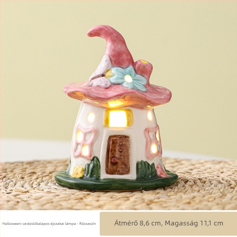 Porcelánból készült Magic House éjszakai lámpa – aranyos gyerekszobai dekorációs lámpa